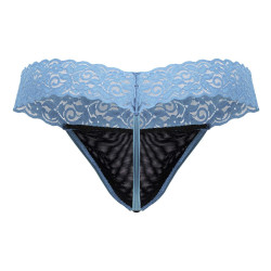 CandyMan String en dentelle Beltis Noir-Bleu